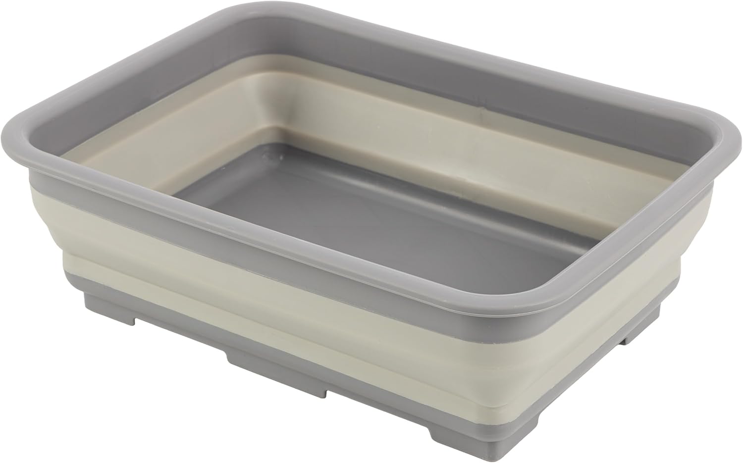 61FETB5VhTL._AC_SL1500_ Collapsible Bucket for Cleaning - 7.27L Foldable Wash Bin Dish Tub - Collapsible Wash Basin or Camping Sink for Beach, Tailgating, or Soaking Laundry - Cleaning Supplies by Wakeman (Gray) - Image 1
