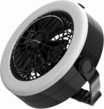2-In-1 Camping Lantern with Fan - Portable Camping Light with 12 Bright LED Bulbs, USB, and Rechargeable Battery by Wakeman - Image 7