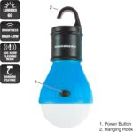 2-Pack of Portable LED Tent Light Bulbs - Indoor/Outdoor Hanging Lights with Three Settings - for Camping, Hiking, and Emergencies by Wakeman (Blue) - Image 3