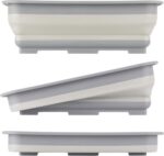 Collapsible Bucket for Cleaning - 7.27L Foldable Wash Bin Dish Tub - Collapsible Wash Basin or Camping Sink for Beach, Tailgating, or Soaking Laundry - Cleaning Supplies by Wakeman (Gray) - Image 7