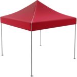 Pop-Up Outdoor Canopy Shade - 10x10 Water-Resistant Party Tent with Instant Setup and Portable Carrying Bag for Storage or Transport by Stalwart (Red) - Image 2