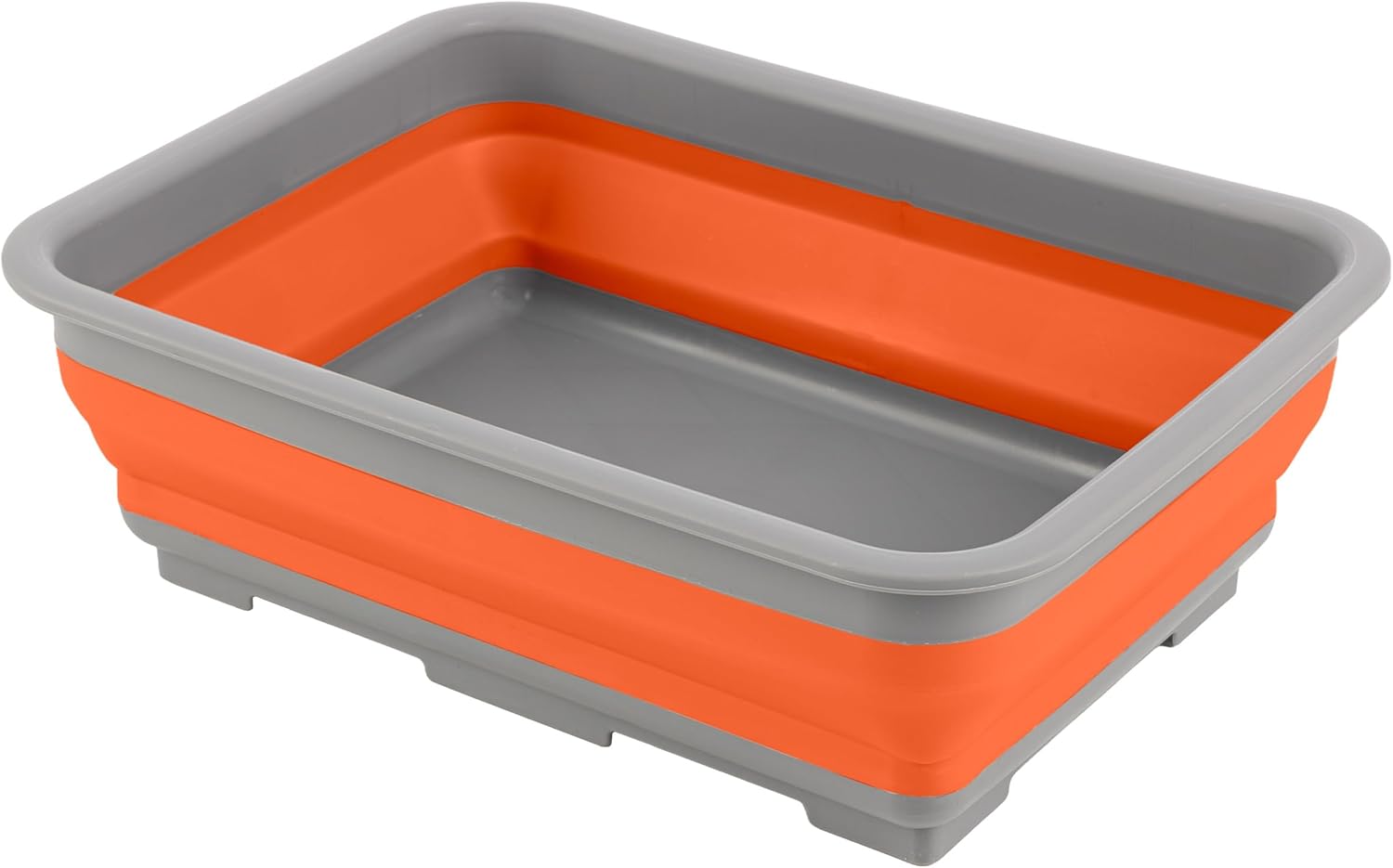 61aiadZ6DL._AC_SL1500_ Collapsible Bucket for Cleaning - 7.27L Foldable Wash Bin Dish Tub - Collapsible Wash Basin or Camping Sink for Beach, Tailgating, or Soaking Laundry - Cleaning Supplies by Wakeman (Orange) - Image 1
