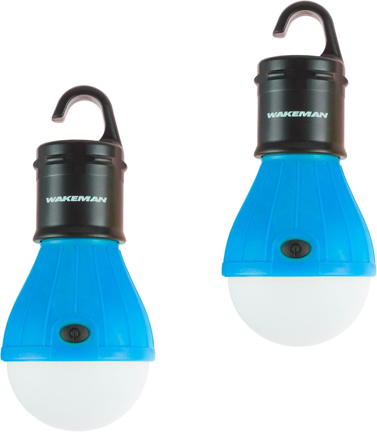 61ehrxNeWmL._AC_SL1500_ 2-Pack of Portable LED Tent Light Bulbs - Indoor/Outdoor Hanging Lights with Three Settings - for Camping, Hiking, and Emergencies by Wakeman (Blue) - Image 1