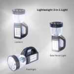 LED Lantern with Flashlight and Panel Light - Lightweight and Battery-Powered Camping Lantern - Great for Hiking or Emergencies by Wakeman (Black) - Image 5