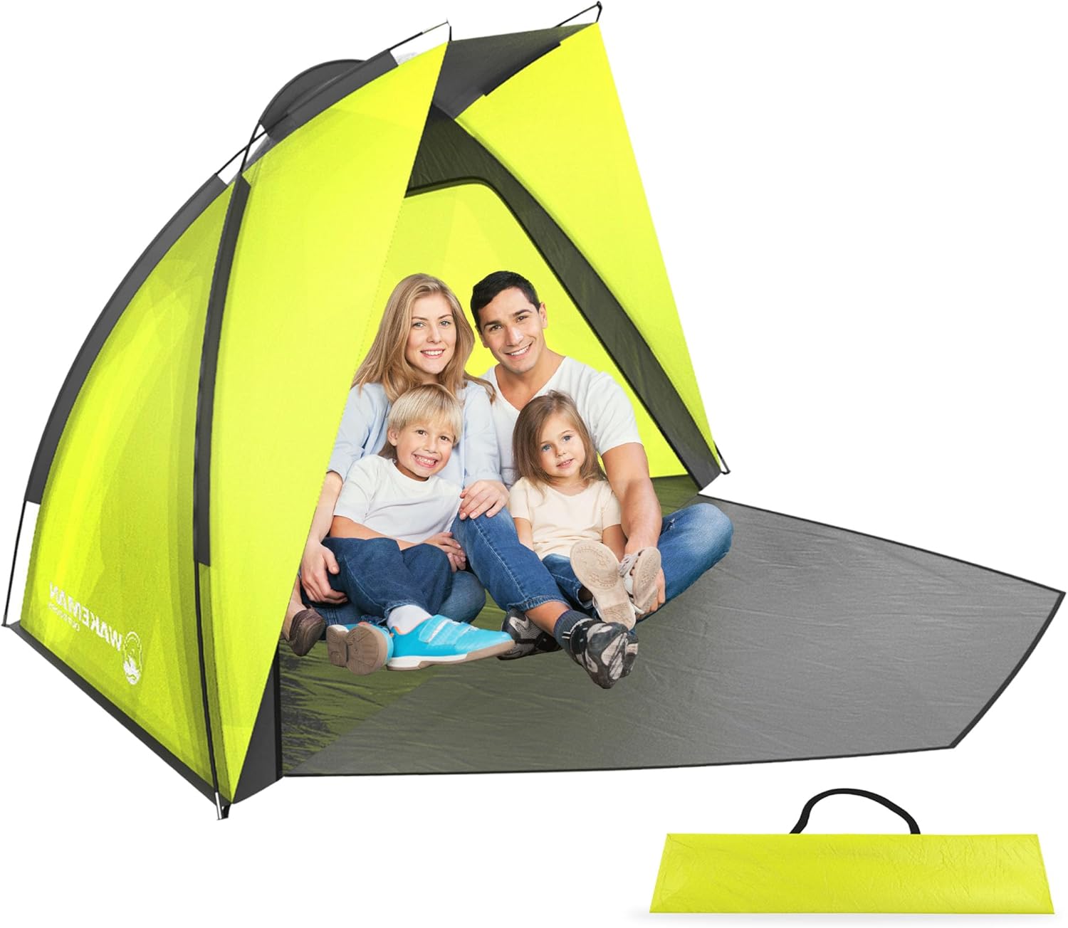 71BI4HTUOIL._AC_SL1500_ Beach Tent and Sun Shelter - Water and Wind-Resistant Shade Canopy for UV Protection - Easy Set-Up Tent with Carry Bag by Wakeman (Yellow) - Image 1