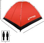2 Person Camping Tent with Rain Fly and Carrying Bag - Water-Resistant Outdoor Tent for Backpacking, Hiking, or Festivals by Wakeman Outdoors (Red) - Image 3