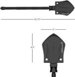 Wakeman Outdoors Tactical Utility Shovel– Compact Folding Survival Metal Spade Multitool for Camping, Hunting and Hiking with Nylon Carrying Bag - Image 2