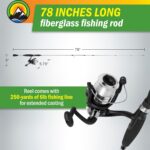 Fiberglass Fishing Pole - Strike Series 78-Inch Collapsible Rod and Spinning Reel Combo, EVA Handle, Pre-Spooled Reel, Fishing Gear for Catching Walleye, Bass, Trout, and More by Wakeman - Image 2