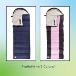 Wakeman Outdoors Sleeping Bag – 35F Rated 3 Season Envelope Style with Hood for Outdoor Camping, Backpacking and Hiking with Carry Bag (Navy) - Image 7