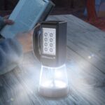 LED Lantern with Flashlight and Panel Light - Lightweight and Battery-Powered Camping Lantern - Great for Hiking or Emergencies by Wakeman (Black) - Image 2