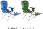 Home Camping Chair with Footrest - 300lb Capacity Recliner with Cup Holder and Cooler Pouch - Foldable Chair for Tailgating by Wakeman Outdoors (Blue) - Image 6