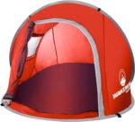 Pop-up Tent 2 Person, Water Resistant Barrel Style Tent for Camping with Rain Fly and Carry Bag, Sunchaser 2-Person Tent by Wakeman Outdoors (Red),75-CMP1033 - Image 4
