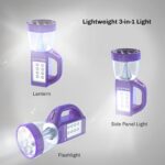 3-in-1 LED Lantern - Compact, Lightweight Camping Light, Flashlight, and Panel Illumination for Reading and Emergencies by Wakeman Outdoors (Purple) - Image 3