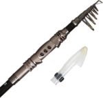 Fiberglass Fishing Rod - Portable Telescopic Pole with Size 20 Spinning Reel - Fishing Gear for Ponds, Lakes, and Rivers by Wakeman (Black) - Image 2