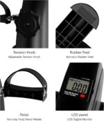 Under Desk Bike and Pedal Exerciser - At-Home Physical Therapy Equipment and Exercise Machine for Arms and Legs with LCD Screen by Wakeman Fitness - Image 4