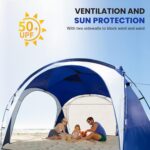 UNP Easy Beach Tent Pop Up Canopy UPF50+ Tent with Side Wall, Ground Pegs, and Stability Poles, Sun Shelter Rainproof, Waterproof for Camping Trips, Backyard Fun, Party Or Picnics - Image 2