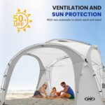 UNP Easy Beach Tent Pop Up Canopy UPF50+ Tent with Side Wall, Ground Pegs, and Stability Poles, Sun Shelter Rainproof, Waterproof for Camping Trips, Backyard Fun, Party Or Picnics - Image 2