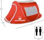 Pop-up Tent 2 Person, Water Resistant Barrel Style Tent for Camping with Rain Fly and Carry Bag, Sunchaser 2-Person Tent by Wakeman Outdoors (Red),75-CMP1033 - Image 2