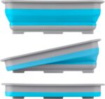 Collapsible Bucket for Cleaning - 7.27L Foldable Wash Bin Dish Tub - Collapsible Wash Basin or Camping Sink for Beach, Tailgating, or Soaking Laundry - Cleaning Supplies by Wakeman (Blue) - Image 7
