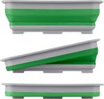 Collapsible Bucket for Cleaning - 7.27L Foldable Wash Bin Dish Tub - Collapsible Wash Basin or Camping Sink for Beach, Tailgating, or Soaking Laundry - Cleaning Supplies by Wakeman (Green) - Image 7