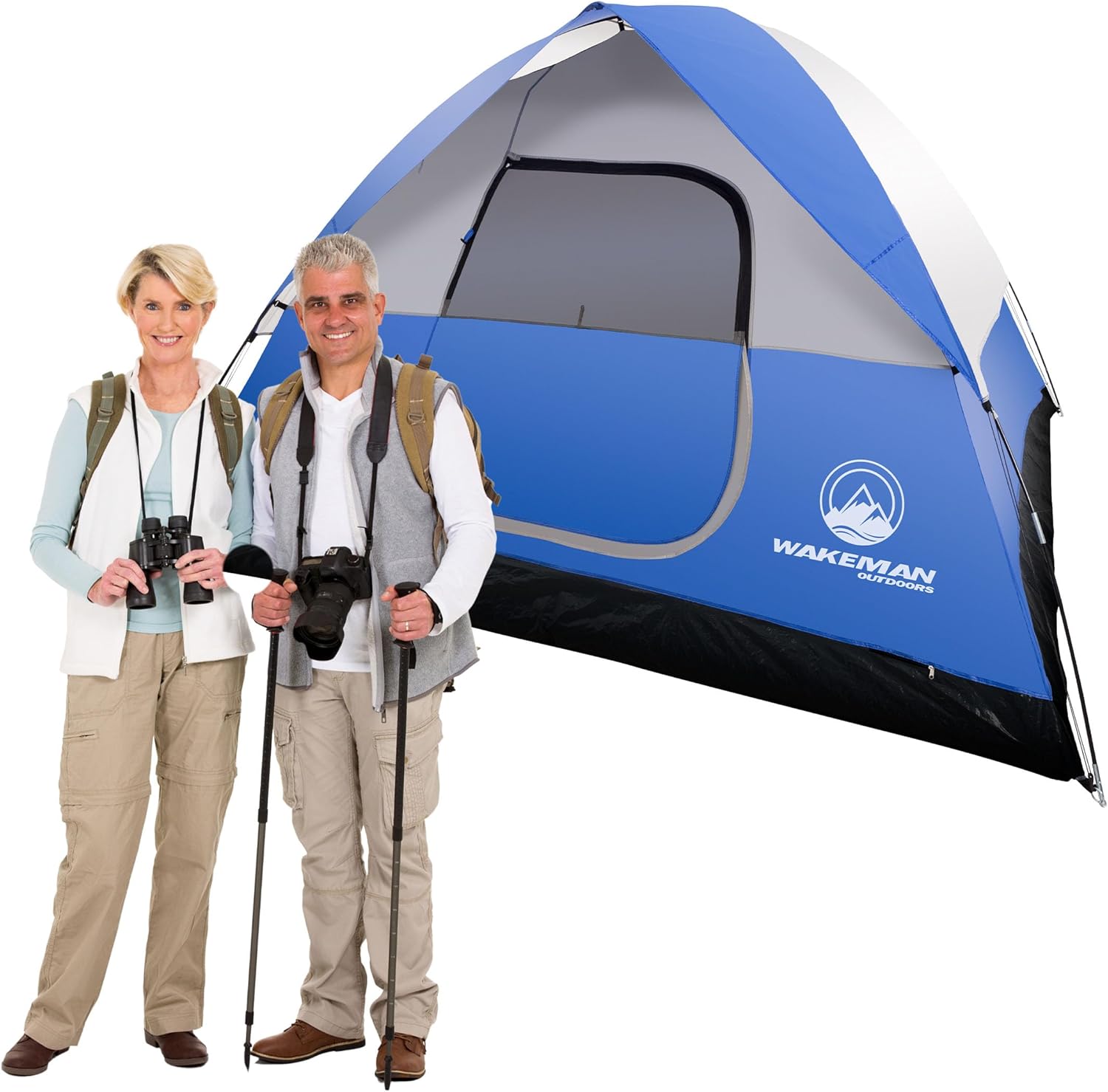 71n63g7umL._AC_SL1500_ Person Camping Tent - Water-Resistant Family Tent for Camping with Removable Rain Fly, Storage Pocket, and Carrying Bag by Wakeman Outdoors - Image 1