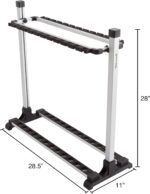 Wakeman Outdoors Fishing Rod Rack- Aluminum Freestanding Floor Storage, Organizer Stand for Home or Garage, Fits 24 Freshwater or Saltwater Rods, Black, Model: 80-FSH5020 - Image 2