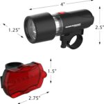 Wakeman Outdoors LED Bicycle Lights Set- Water Resistant Bike Front Headlight and Back Tail Light with 5 Flashing Red Light Modes for Biking Safety - Image 2