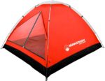 2 Person Camping Tent with Rain Fly and Carrying Bag - Water-Resistant Outdoor Tent for Backpacking, Hiking, or Festivals by Wakeman Outdoors (Red)