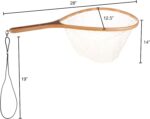 Fly Fishing Net with Handle - Soft Mesh Catch and Release Rubber Fly Fish Net with Lightweight Wood Frame and Safety Lanyard - Landing Bass and Trout Fishing Gear by Wakeman Outdoors - Image 2