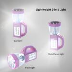 3-in-1 LED Lantern - Compact, Lightweight Camping Light, Flashlight, and Panel Illumination for Reading and Emergencies by Wakeman Outdoors (Pink) - Image 3