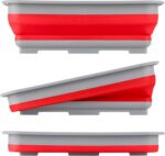 Collapsible Cleaning Caddy - Portable Multi-use Wash Basin, Dish Tub, or Ice Bucket with 7.27L Capacity for Camping and Tailgating by Wakeman (Red) - Image 7