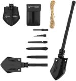 Wakeman Outdoors Tactical Utility Shovel– Compact Folding Survival Metal Spade Multitool for Camping, Hunting and Hiking with Nylon Carrying Bag