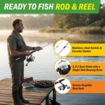 Fiberglass Fishing Pole - Strike Series 78-Inch Collapsible Rod and Spinning Reel Combo, EVA Handle, Pre-Spooled Reel, Fishing Gear for Catching Walleye, Bass, Trout, and More by Wakeman - Image 3