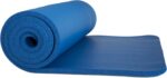 Thick Yoga Mat - Double Sided 1/2-Inch Workout Mat - 71x24-Inch Exercise Pad for Home Gym Fitness or Pilates with Carrying Strap by Wakeman (Blue) - Image 5