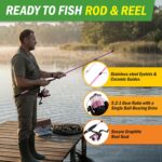 Fiberglass Fishing Pole - Strike Series 78-Inch Collapsible Rod and Spinning Reel Combo, EVA Handle, Pre-Spooled Reel, Fishing Gear for Catching Walleye, Bass, Trout, and More by Wakeman - Image 3