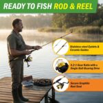 Fiberglass Fishing Pole - Strike Series 78-Inch Collapsible Rod and Spinning Reel Combo, EVA Handle, Pre-Spooled Reel, Fishing Gear for Catching Walleye, Bass, Trout, and More by Wakeman - Image 3
