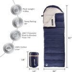 Wakeman Outdoors Sleeping Bag – 35F Rated 3 Season Envelope Style with Hood for Outdoor Camping, Backpacking and Hiking with Carry Bag (Navy) - Image 2