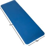Thick Yoga Mat - Double Sided 1/2-Inch Workout Mat - 71x24-Inch Exercise Pad for Home Gym Fitness or Pilates with Carrying Strap by Wakeman (Blue) - Image 4