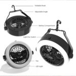 2-In-1 Camping Lantern with Fan - Portable Camping Light with 12 Bright LED Bulbs, USB, and Rechargeable Battery by Wakeman - Image 5