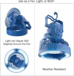 Camping Lantern with Portable Fan for Travel - Weather-Resistant 18 LED Light for Tents, Hiking, and Power Outages by Wakeman (Blue) - Image 4