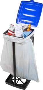 Portable Trash Bag Holder – Collapsible 13-Gallon Garbage Bin for Indoor/Outdoor Use, Camping, Recycling, and Parties – Durable Plastic Trash Can by Wakeman Outdoors (Blue) - Image 3