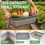 Collapsible Bucket for Cleaning - 7.27L Foldable Wash Bin Dish Tub - Collapsible Wash Basin or Camping Sink for Beach, Tailgating, or Soaking Laundry - Cleaning Supplies by Wakeman (Gray) - Image 3