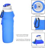 Collapsible Water Bottles-20oz, Foldable, Reusable, Leak-Proof-Compact for Hiking, Camping, Backpacking, Running and More by Wakeman Outdoors (2 Pack) - Image 3
