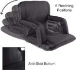 Wakeman Outdoors Stadium Seat Chair- Bleacher Cushion with Padded Back Support, Armrests, 6 Reclining Positions and Portable Backpack Carry Straps (Black) - Image 4