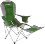 Home Camping Chair with Footrest - 300lb Capacity Recliner with Cup Holder and Cooler Pouch - Foldable Chair for Tailgating by Wakeman Outdoors (Blue)