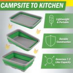 Collapsible Bucket for Cleaning - 7.27L Foldable Wash Bin Dish Tub - Collapsible Wash Basin or Camping Sink for Beach, Tailgating, or Soaking Laundry - Cleaning Supplies by Wakeman (Green) - Image 4