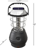 Dynamo Hand Crank Solar Powered Lantern - Battery-Operated or Rechargeable LED Light with Adjustable Settings for Camping by Whetstone (Black) - Image 2