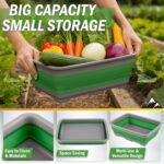 Collapsible Bucket for Cleaning - 7.27L Foldable Wash Bin Dish Tub - Collapsible Wash Basin or Camping Sink for Beach, Tailgating, or Soaking Laundry - Cleaning Supplies by Wakeman (Green) - Image 3