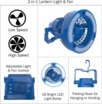Camping Lantern with Portable Fan for Travel - Weather-Resistant 18 LED Light for Tents, Hiking, and Power Outages by Wakeman (Blue) - Image 3