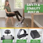 Under Desk Exercise Bike Pedal Exerciser – Mini Stationary Cycle with Adjustable Resistance, Calorie Tracker & Foldable Design – Compact Pedal Machine for Home, Office, or Physical Therapy by Wakeman - Image 4
